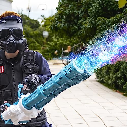 Alkinoos Bubble Gun, Gatling Bubble Machine Gun Blaster, Blowing Thousands Of Bubbles Per Minute, Great Battery Power With Long Lasting Function Blue #TOP1