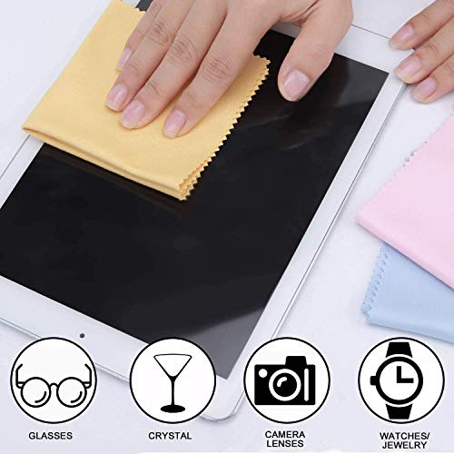 12 Pack Microfiber Cleaning Cloth Multicolor for Eyeglasses & Glass, Camera Lens, Cell Phones, Laptops, LCD TV Screens and More