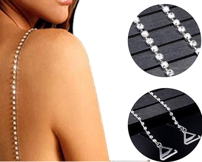 FITVERT Rhinestones Bra Strap | Bra Straps for Women | Adjustable Rhinestone | Bra Straps Transparent | Invisible Shoulder Bra Strap Women's | Invisible Straps in Parties Dress,... - Image 5