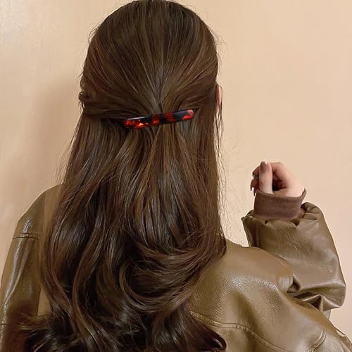 Pequeñas pinzas para cabello 8 piezas diseño carey francés miniatura 6