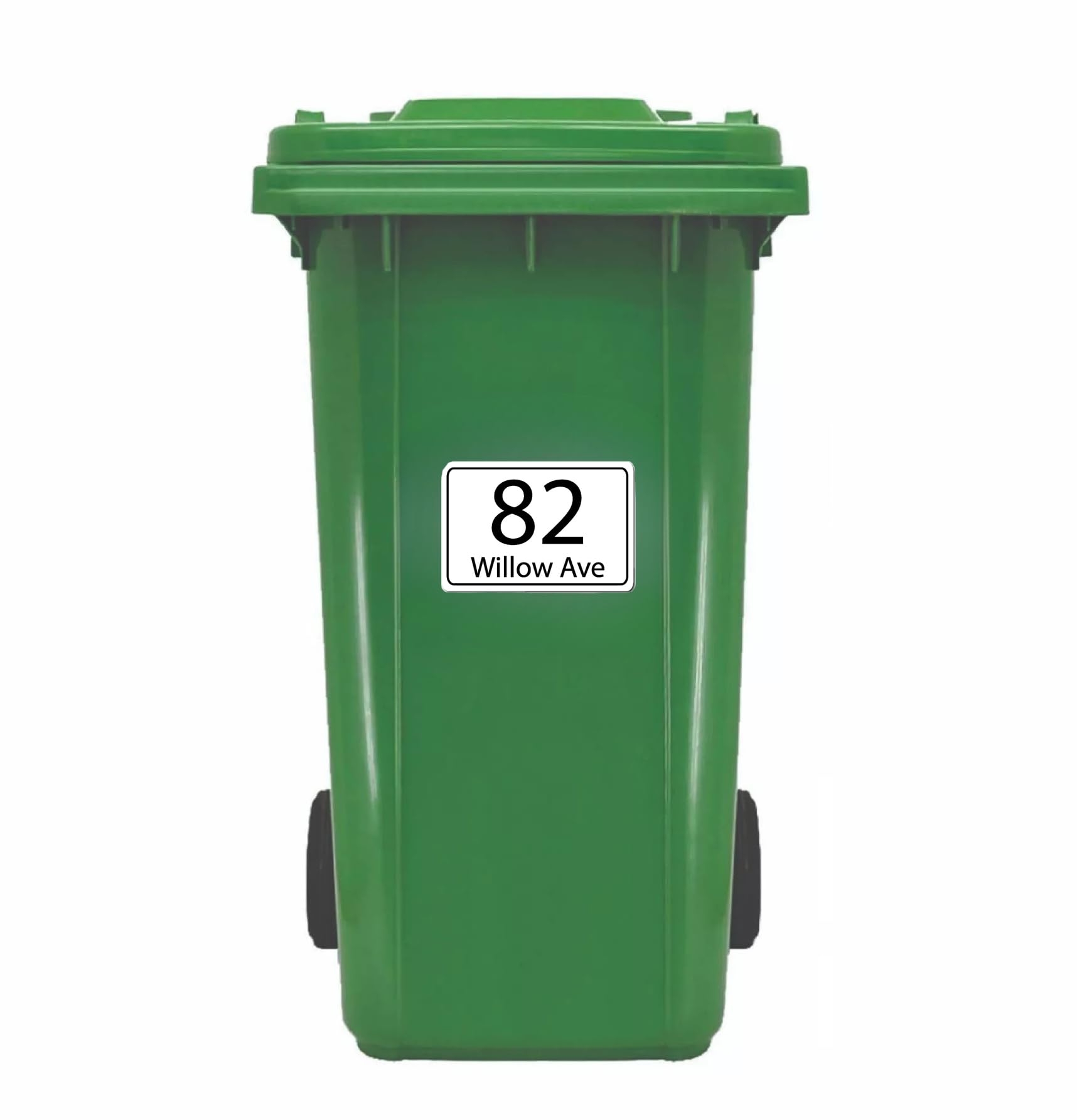 Lot de 2 Étiquettes Pour Poubelles Personnalisable Avec Le N° de Votre Maison et le Nom de Votre Rue Autocollants sur Mesure pour Bacs à Déchets