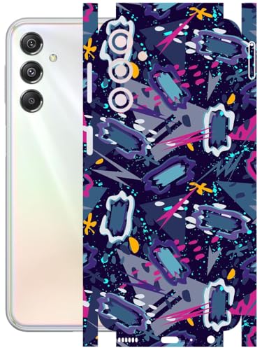Image of AtOdds - Full Body Back Screen Guard Protector Film - Lamination Wrap Skin Sticker Compatible with Samsung Galaxy M34 (5G) | Scratchproof Matte Finish (Abstract)