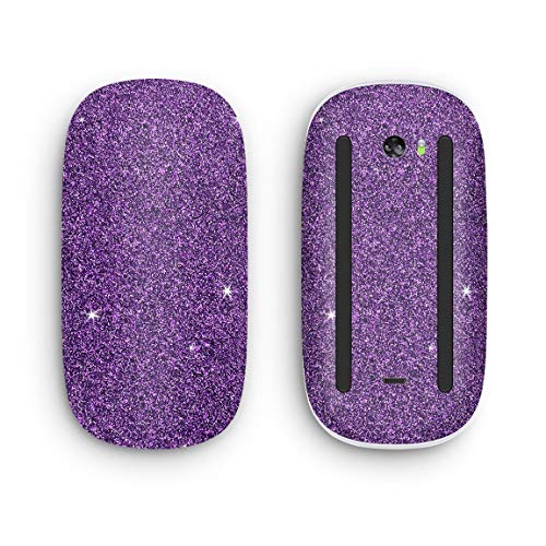 Design Skinz Sparkling Purple Ultra Metallic Glitter Vinyl Decal Compatible with The Apple Magic Mouse 2 (Wireless, Rechargable) with Multi-Touch Surface