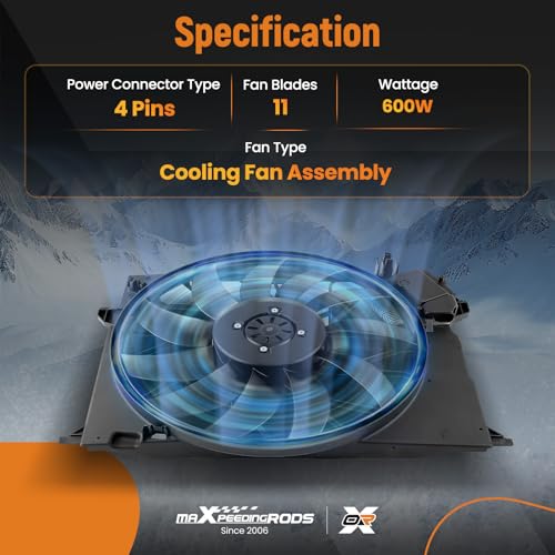 Image of maXpeedingrods Engine Radiator Cooling Fan Assembly for Mercedes-Benz CL550 2011-2014, CL600 2007-2014, CL63 CL65 2008-2014, E320 E63 S350 S550 S600 S63 S65 Replacement 2115000493 A2115001893