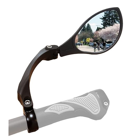 Hafny NEW Handlebar Bike Mirror, HD Glass Lens (Silver Right)