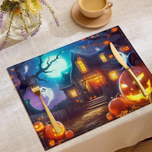 Set de table Halloween résistant aux taches pour simplifier le nettoyage du repas
