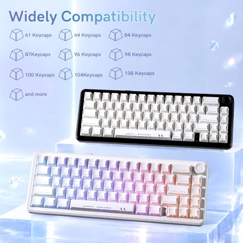 Image of dagaladoo Shine Through keycaps Set,Double Shot PBT keycaps Mecha Armor