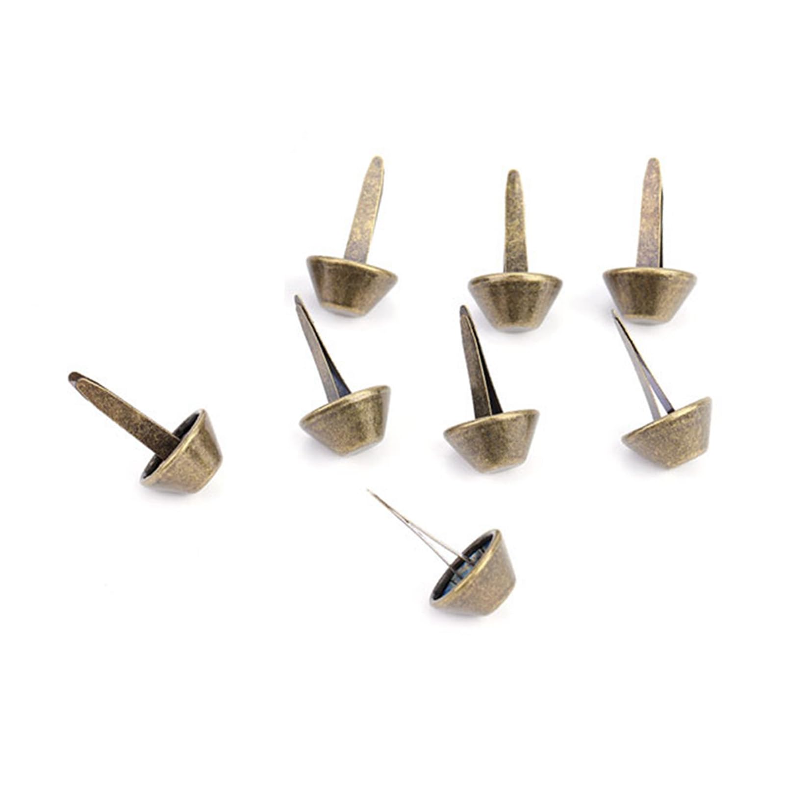 50Pcs Nailhead Stud,Purse Handbag Cone Feet Nailhead Stud Spike Leather Craft Supplies(15mm-Brass)