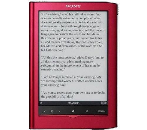 Sony PRS-650 Reader Touch Edition - Lector de libros electrónicos, color rojo + tarjeta de memoria SD de 2 GB