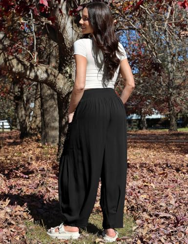 TARSE Women Linen Boho Pants Summer Casual Loose High Waist Cargo Lounge Harem Pant 2025 Beach Travel Vacation Outfits4