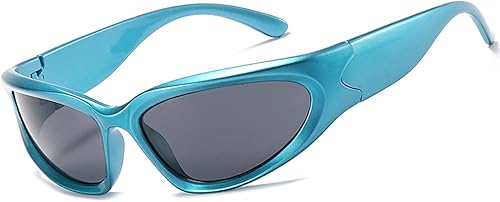 LASPOR Gafas de sol deportivas envolventes para mujeres y hombres, lentes deportivos Y2K