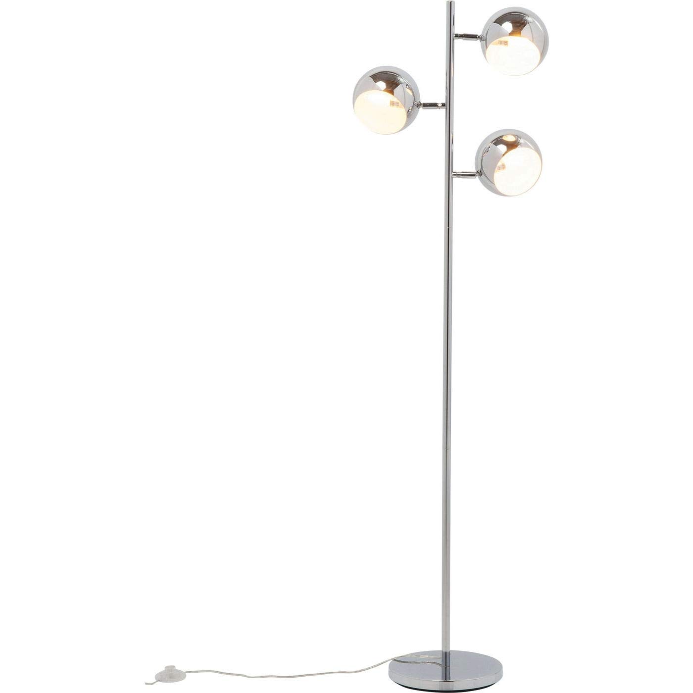 Kare Design Stehleuchte Calotta, Chrom, 151x40x26 cm, Leselampe, Satndleuchte, Leuchtmittel nicht inklusive, Wohnzimmer