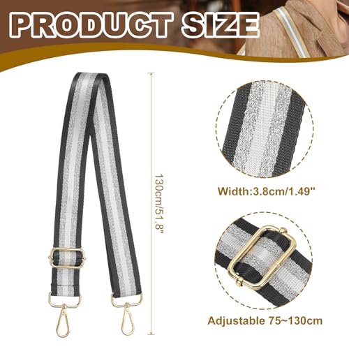 Image of PATIKIL Purse Strap, Wide Shoulder Strap Adjustable Crossbody Bag Straps Universal Replacement Shoulder Bag Belt for Women's Handbags Canvas Guitar Bag Backpack, Black