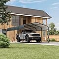 PeakPursuit Metal Carport, 12x20 FT Outdoor Car Port Canopy with Galvanized Steel Roof and Reinforced Base, Heavy Duty Garage Car Shelter Shade for SUV, Truck, Boats