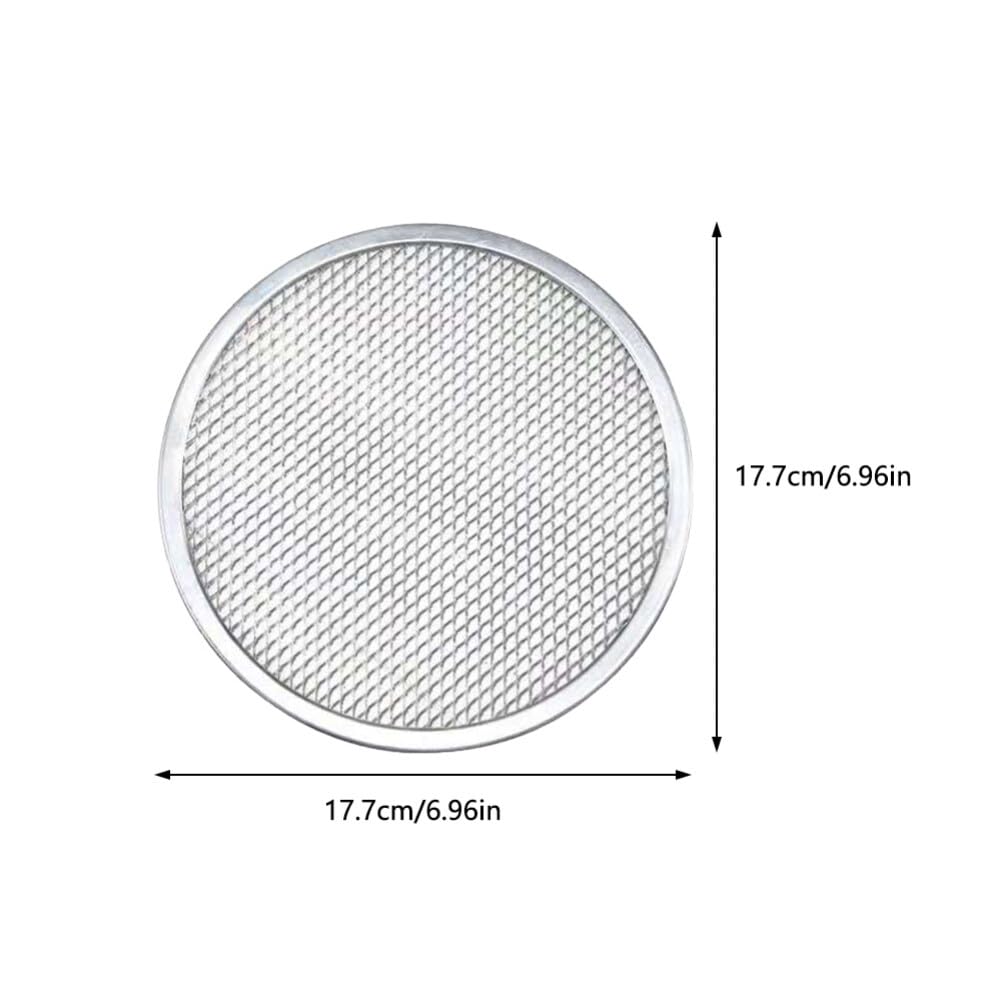 SOLUSTRE Oven Pizza Pan Metal Pizza Tray Pizza Screen 7 Inch Aluminum Pizza Baking Screen Round Crisper Tray Seamless Non Stick Mesh Net Tray Kitchen Tool for Oven BBQ Grilling
