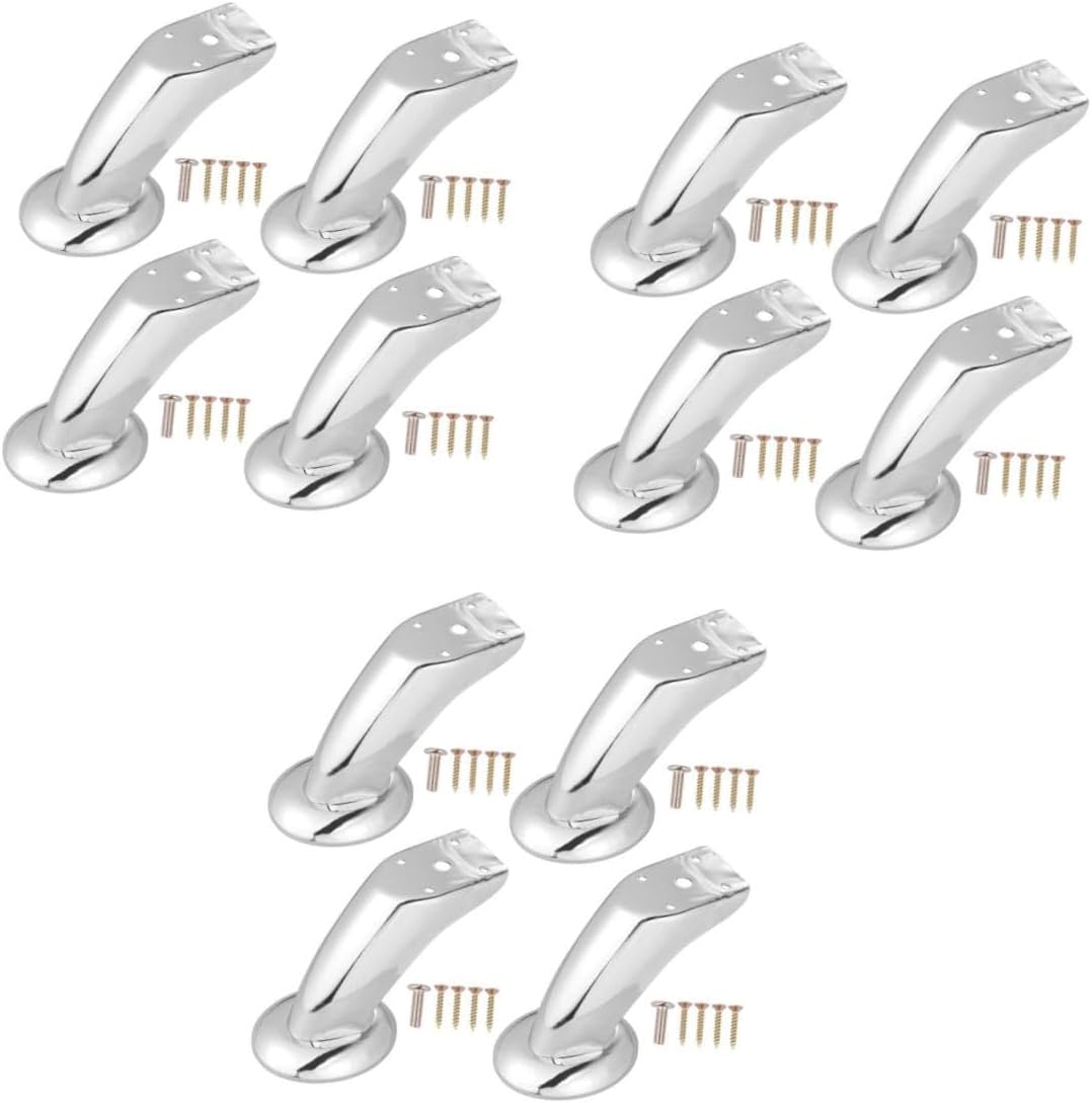 12pcs Silver Furniture Support Legs for Sofa and Tables Design for Stability Non- Feet Easy to Install for Home Decor