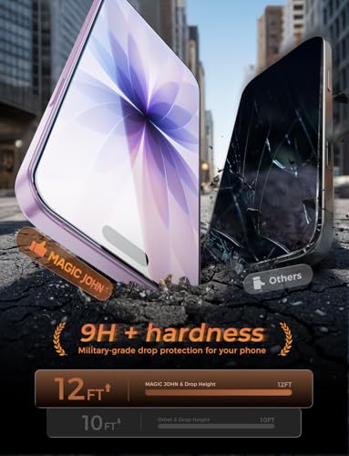 Image of MAGIC JOHN 3rd Gen Upgraded 2 Pack for iPhone 17 Screen Protector 6.3 Inch, HD Clear, (No Pro) Shatterproof Tempered Film, Auto Dust-Elimination, Bubble Free, Easy Installation
