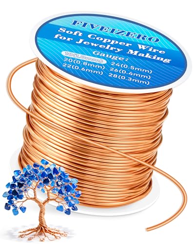 FIVEIZERO 52.5ft 18 Gauge Copper Wire for Jewelry Making Pure Dead Soft Bare Copper Wire for Electroculture Gardening Crafting Beading Sculpting