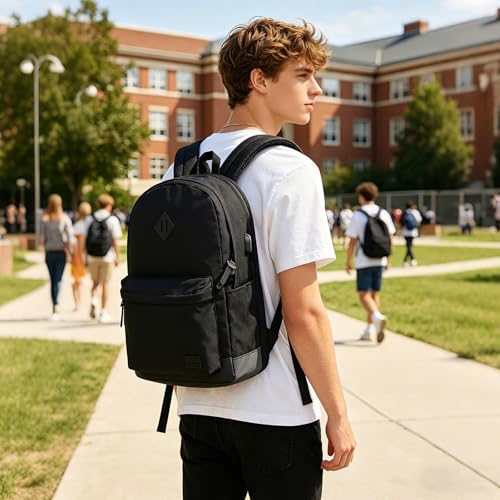 Image of Goloni Backpack for Men, Travel Laptop Backpack Fits 17.3 Inch Laptop, Large Work Business Backpack, Water Resistant, All Black