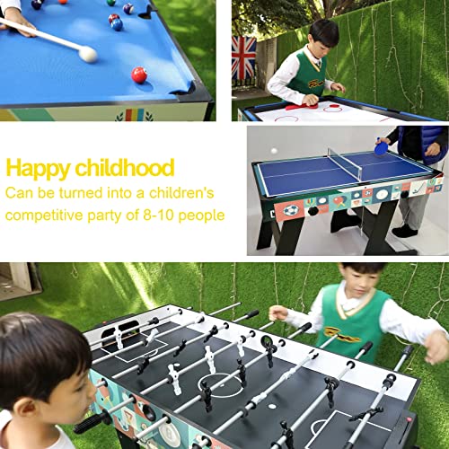 HLC Multigame Spieletisch Klappbar 4 in 1 Tischkicker Spieltisch Billardtisch Tischtennistisch Tischfußball Hockeytisch Geburtstag Weihnachten Party Geschenke 121.5x61x81.5CM – Bild 3
