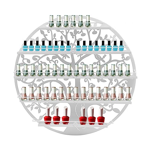Organizador para esmalte de uñas de pared metálico y estante de pintalabios de 5 niveles