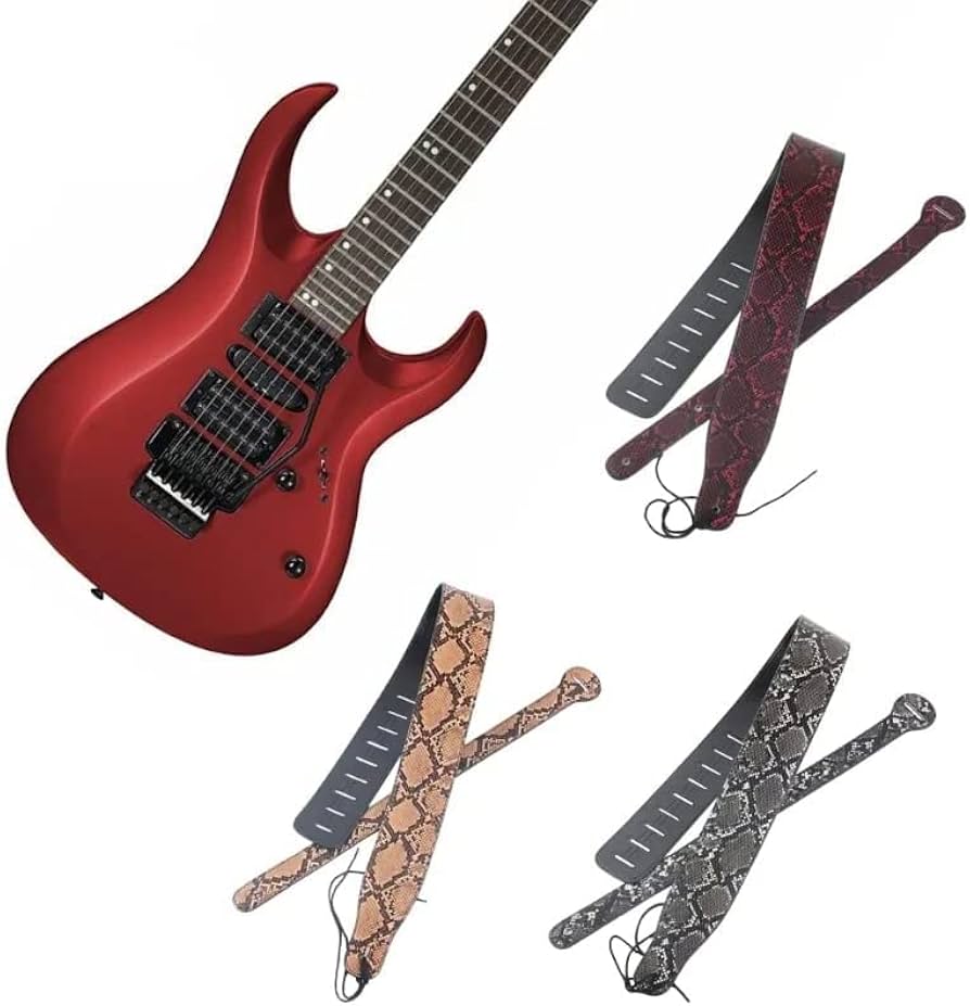 Amazon.co.jp: ギターストラップ レザー 蛇柄 調節可能 ソフト