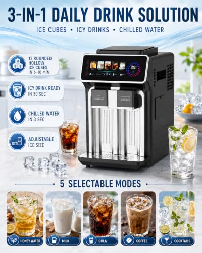 Máquina de hacer hielo portátil 3 en 1 para mostrador miniatura 2