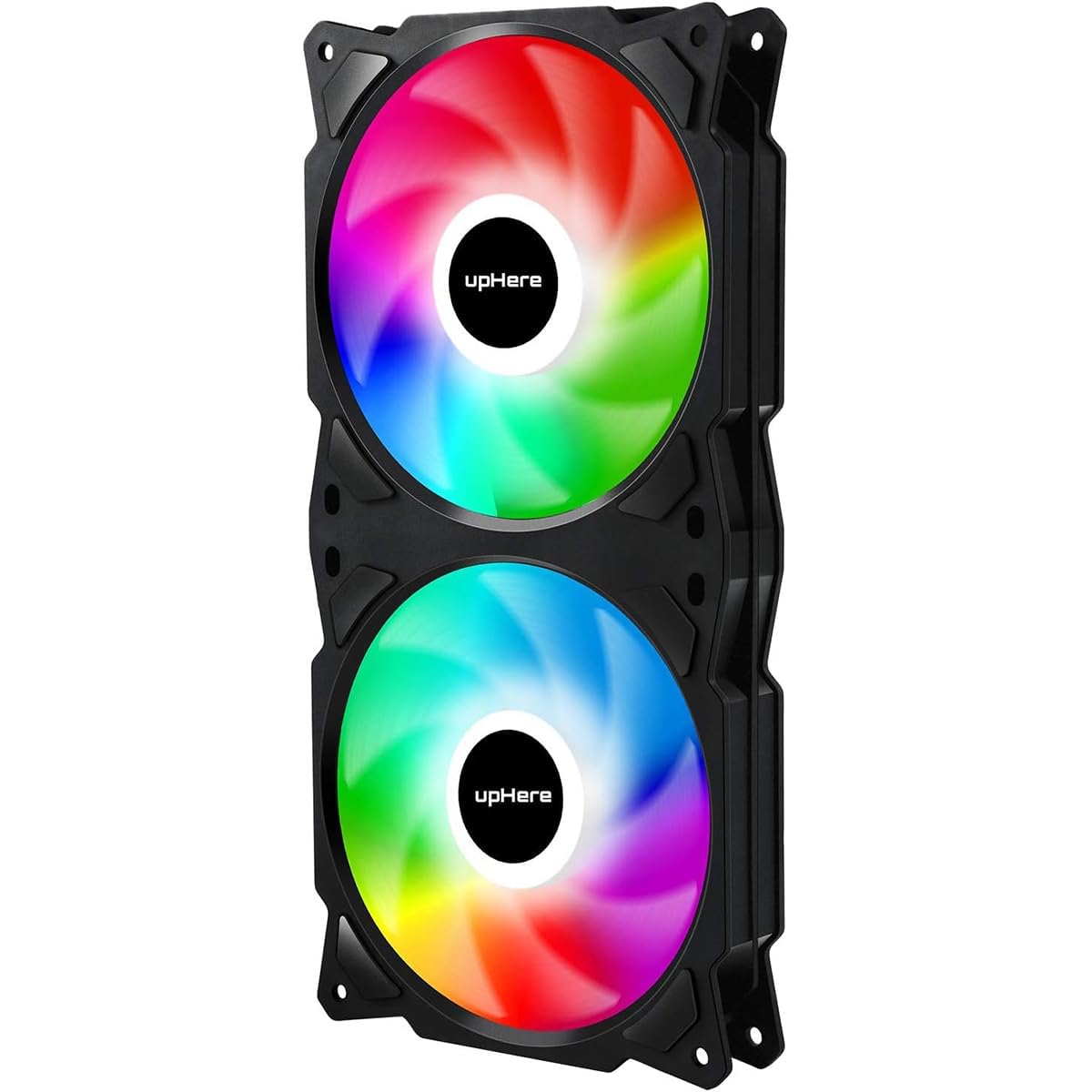 upHerePF2403+3 3-Pin Addressable RGB 240mm AIO Square Frame Fan w/MB Sync/for PC Case and Liquid Cooling