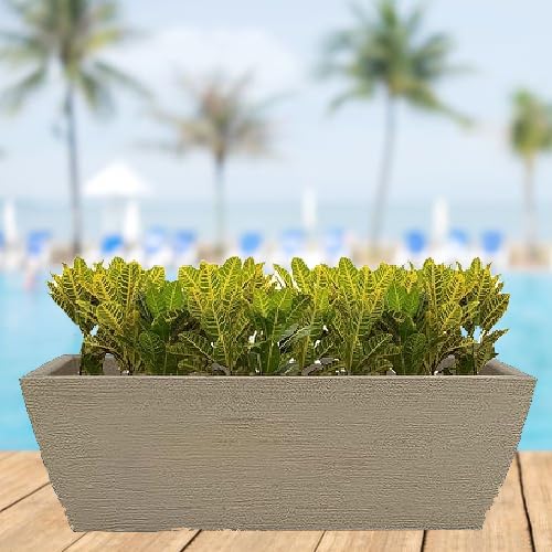 VASO POLIETILENO JARDINEIRA G DECORATIVO P/PLANTAS E JARDINS (Bege)