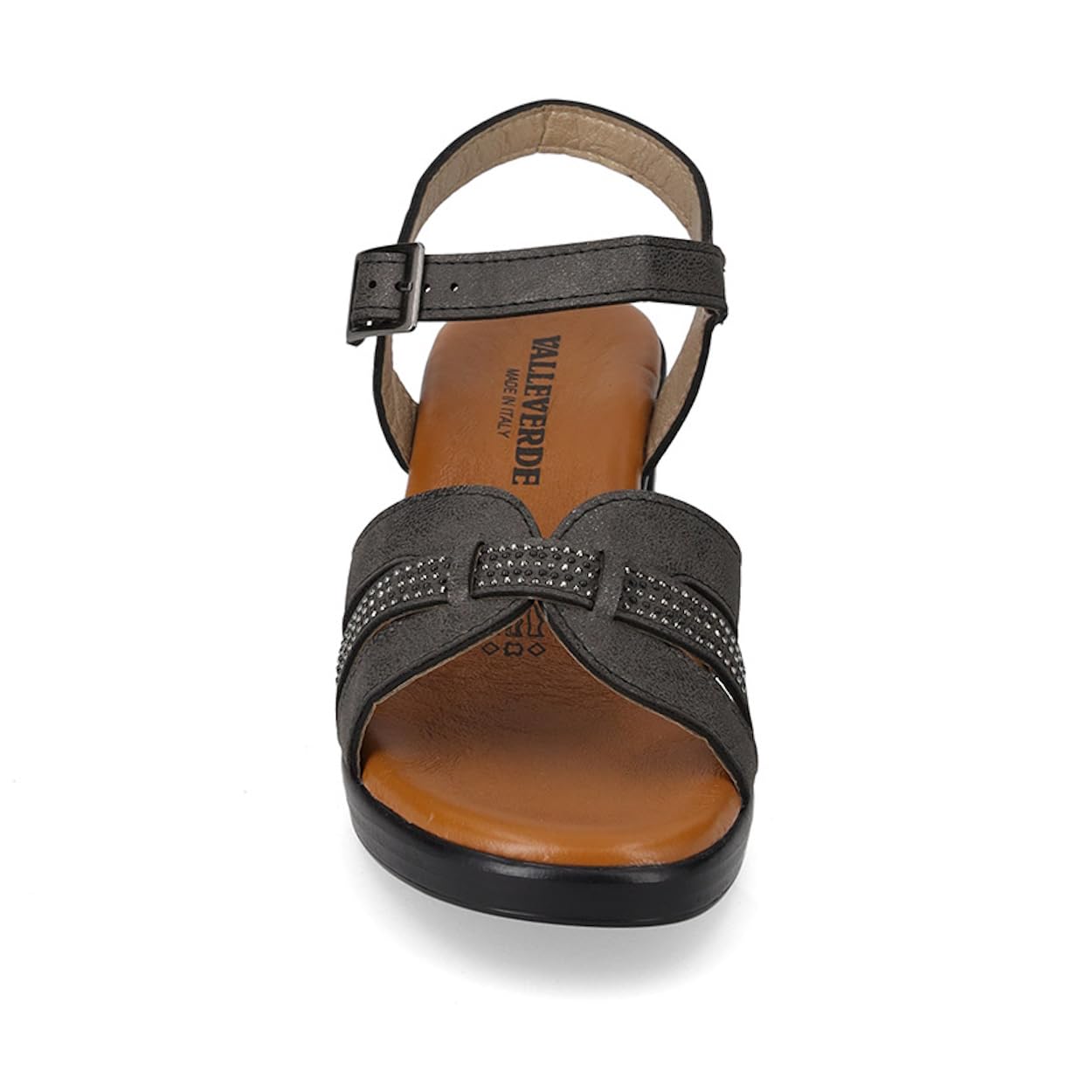 Valleverde 55452 Sandali Sportivi Donna Pelle Sintetica Tacco Grosso 6Cm Suola Gomma