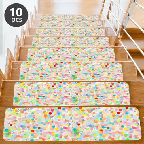 Alfombrillas de escalera antideslizantes de puntos para proteger niños y mascotas 6