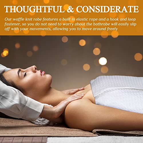 Tigeen 8 Pcs Waffle Body Bath Wrap for Women Knee Length Bath Towel Wrap with Pocket Adjustable Closure for Spa Shower4