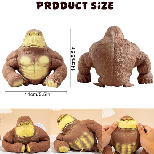 Mailfull Gorilla Stressabbau Spielzeug 14 x 15cm Anti Stress AFFE Toy Gummi Squishy Monkey Figuren Stretch-Spielzeug für Kinder und Erwachsene