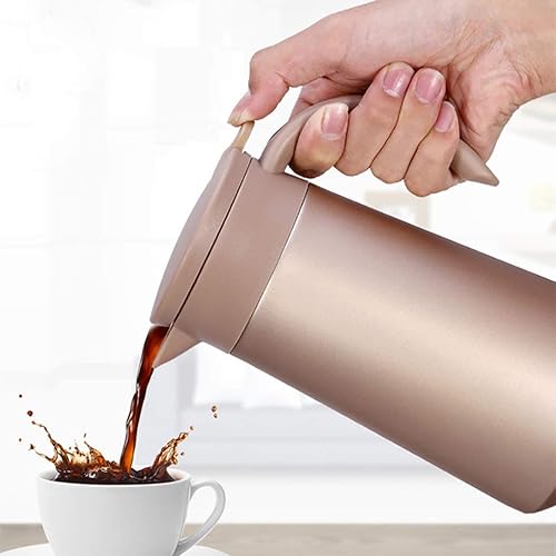 Miniatura 3 de Jarra térmica de acero inoxidable con aislamiento de doble pared aislada al vacío, dispensador de café, té y bebidas para café, leche y té, 27 onzas