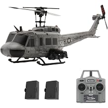 RC Helicopter C032 UH-1 Huey No Ailerons 6CH 6-Axis Gyroscope Altitude Hovering Optical Flow Localization One-Key Inverted Flight for Adults Beginners Grey