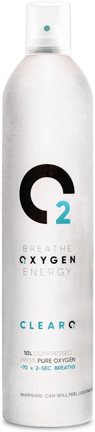 ClearO2 10L Pure Breathing Oxygen Can with Spray Cap | 4 Pack | Made in Britain