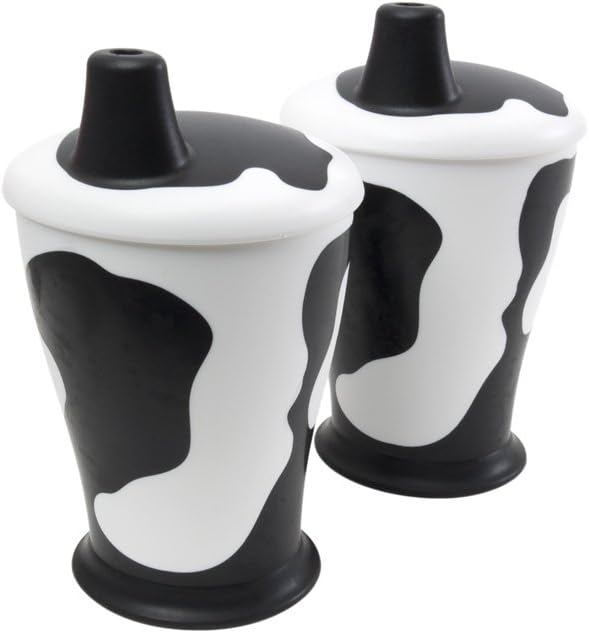 Cow Beaker (Pack of 2, 250 ml, Black/White )