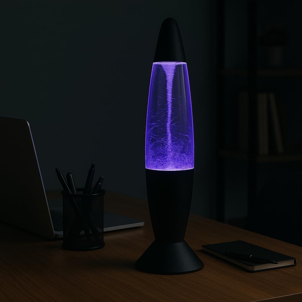 B&G International Lampe LED Tornade 34cm – Effet Lave et Tourbillon, Couleurs Changeantes, Alimentation USB, Décoration Chambre, Bureau