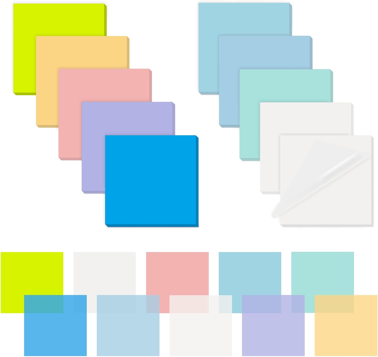 500 Sheets Transparent Sticky Notes for Note Taking Book Annotating