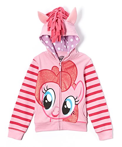 My Little Pony Pinkie Pie Striped Sleeves Girls Pink Hoodie (Girls 16)