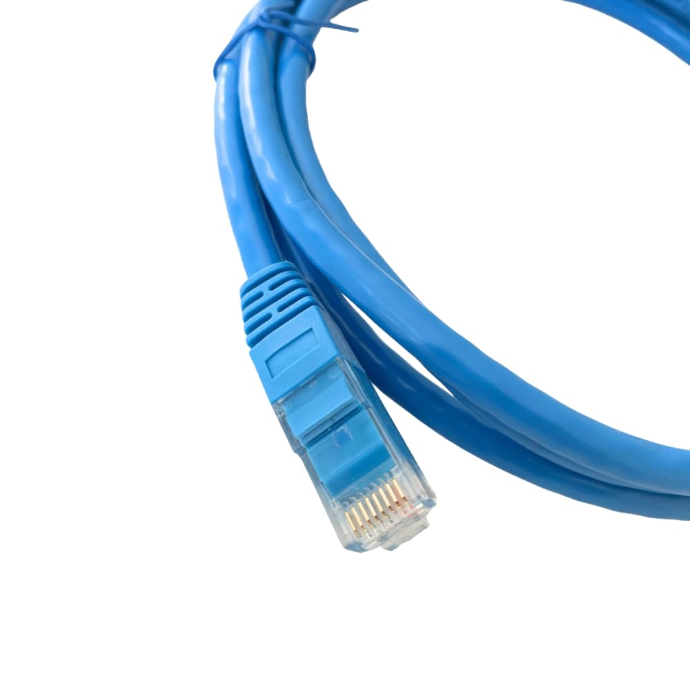Cat 6 Ethernet Cable 5-Pack, UTP Patch Cord with Boot, High-Speed LAN Cable for Networking, Internet, Router, Modem, Switch, PC, Xbox, PS5 – 10Gbps RJ45 Network Cable (Blue, 25 ft)