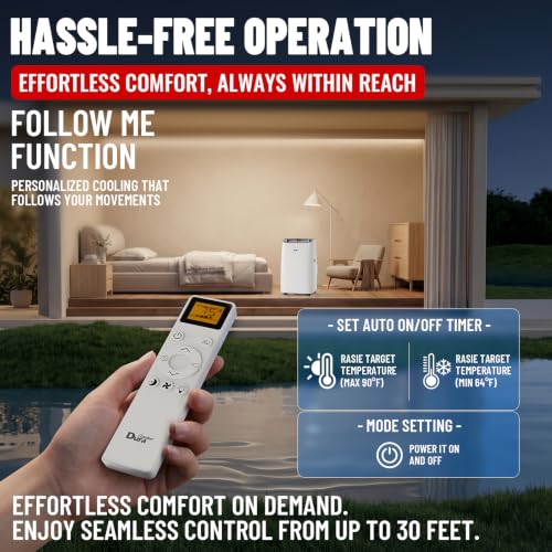 Image of DuraComfort 14,000 BTU Portable Air Conditioner for Rooms up to 700 Sq.Ft, 3-in-1 Portable AC Unit with Cooling, Fan & Dehumidifier, Remote Control and Window Installation Kit