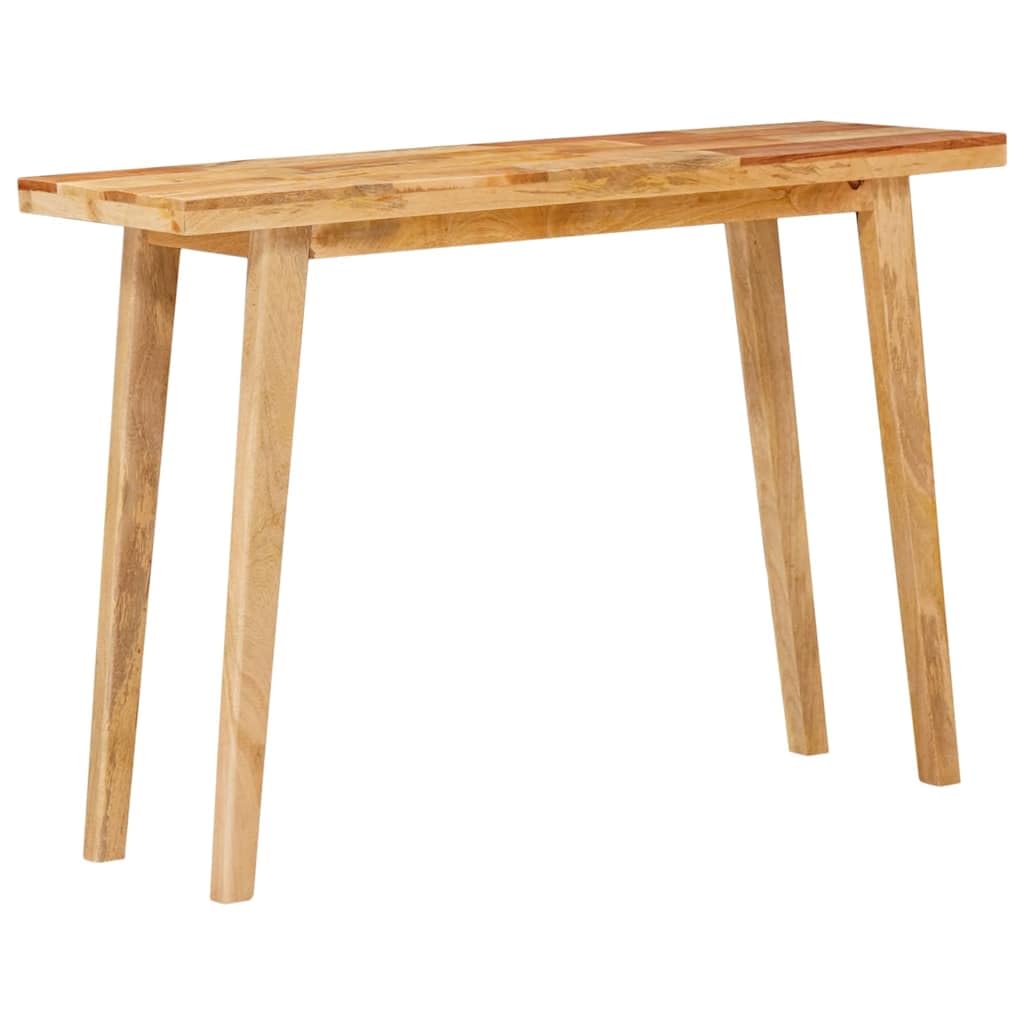 Tavolo da pranzo in legno massiccio di mango naturale, 100 x 35 x 75 cm, per sala da pranzo, cucina, interni, stile rustico con gambe stabili a colonna, per cene in famiglia