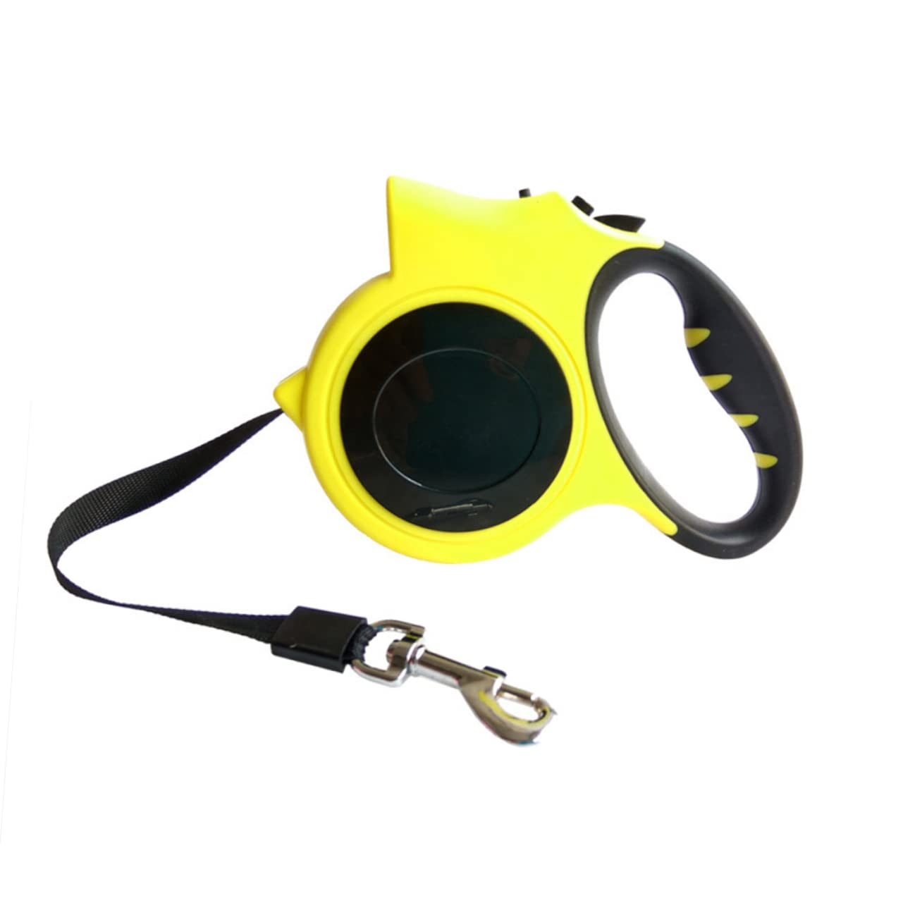 POPETPOP Pet Leash with LED Flashlight Automatic Retractable Dog Leash for Pets Telescopic Traction Rope with Braking System Handle Yellow