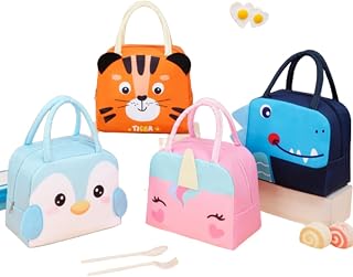 Bolsa Lancheira Térmica Infantil Bichinhos para Menino e Menina. LS LS MAGAZINE (Amarelo - Dino)