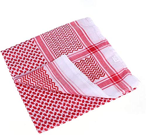 Al-ittihafNew Large Arab Scarf,Shemagh Keffiyeh Islamic Headscarf Red Turban Imama men Had (Red)
