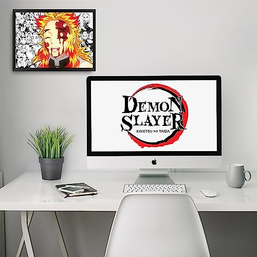 Image of MCSID RAZZ - Demon Slayer - Rengoku Kyojuro - The Final Smile Design A4 Size Poster (With Frame) - Best Gift For Demon Slayer Fans /Best Artifacts To Your Home & Decor /For Anime Fandom