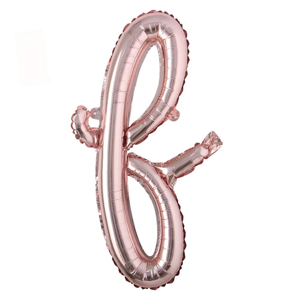 Photo 1 of 18 Inch Rose Gold Happy Birthday Balloons - Lowercase Letters Handwriting Style Balloons for Birthday Party Decoration