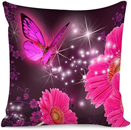 Amzbeauty Stylish Decorative Throw Pillow Case Covers Bedroom Sofa Living Room Pillowcases Luxury Sofa Square 18x 18 Funny Black Cat Pattern