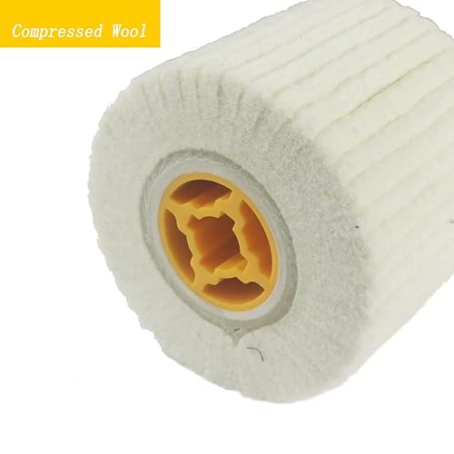 Miniatura 4 de Rueda de pulido de lana comprimida de 4.724 x 3.937 in, rueda de pulido de fieltro abrasivo de eje de bloqueo cruzado de 0.748 in para pulir joyas